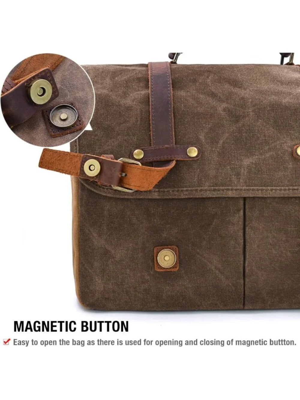 Stylish Waterproof Messenger Bag for Men | Vintage Leather & Canvas Briefcase